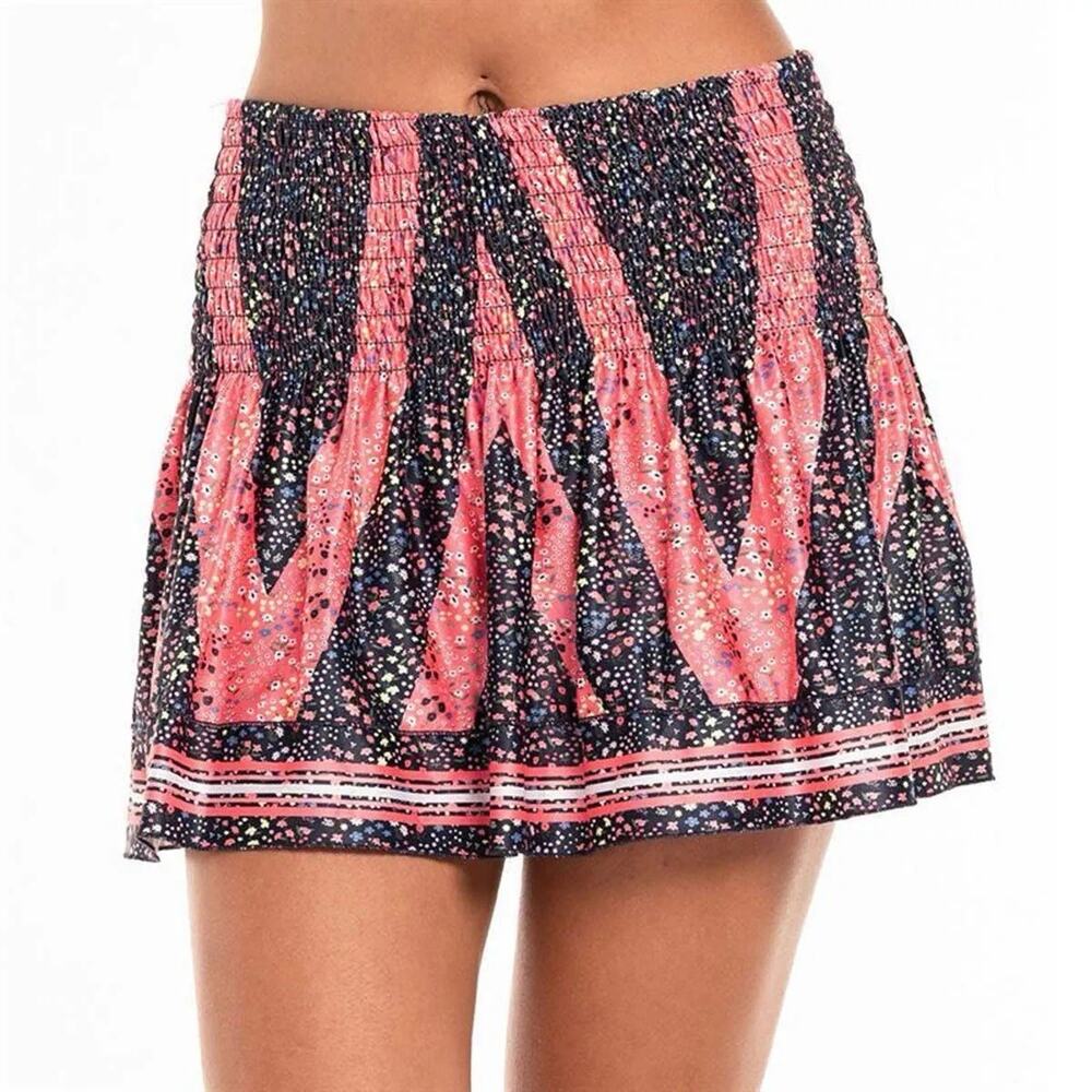 Lucky In Love Skort Womens Med Ditsy floral Print Smocked Tennis Golf Pickleball